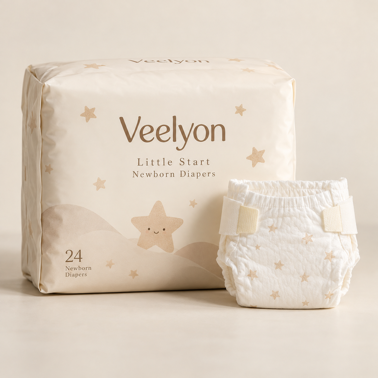 AI-generated product concept of Little Start Newborn Diapers
