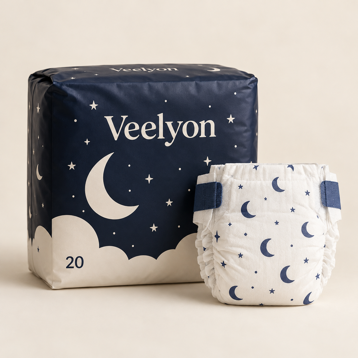 AI-generated product concept of Moon Print Diapers